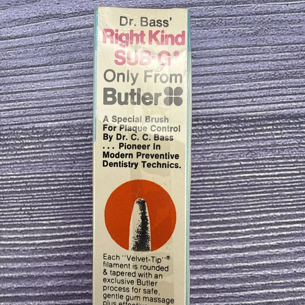 VTG GUM Butler Dr. Bass Right Kind SUB-G Toothbrush #300 ULTRA SOFT .007 Nylon